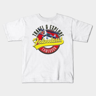 Travel explore fabulous Cameroon logo Kids T-Shirt